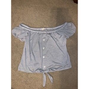 Tillys sky and sparrow off the shoulder tshirt, women’s size small, striped